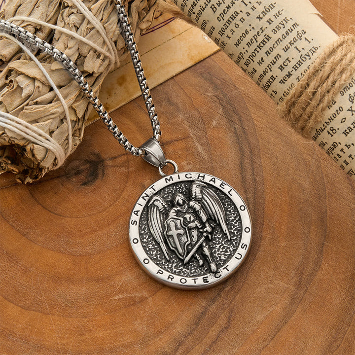 FREE Today: Vintage Relief Saint Michael Reversible Medallion Necklace: Emblem of Mighty Heavenly Protection - image 3