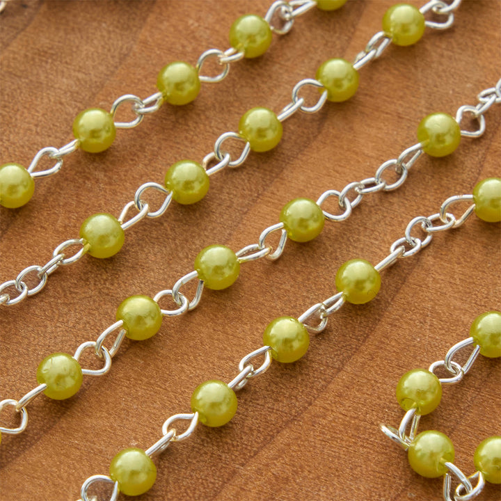 Christianartworkshop Smooth Bead Metal Chain Rosary With Detailed Crucifix: Emblem of Quiet Heavenly Mercy - image 5