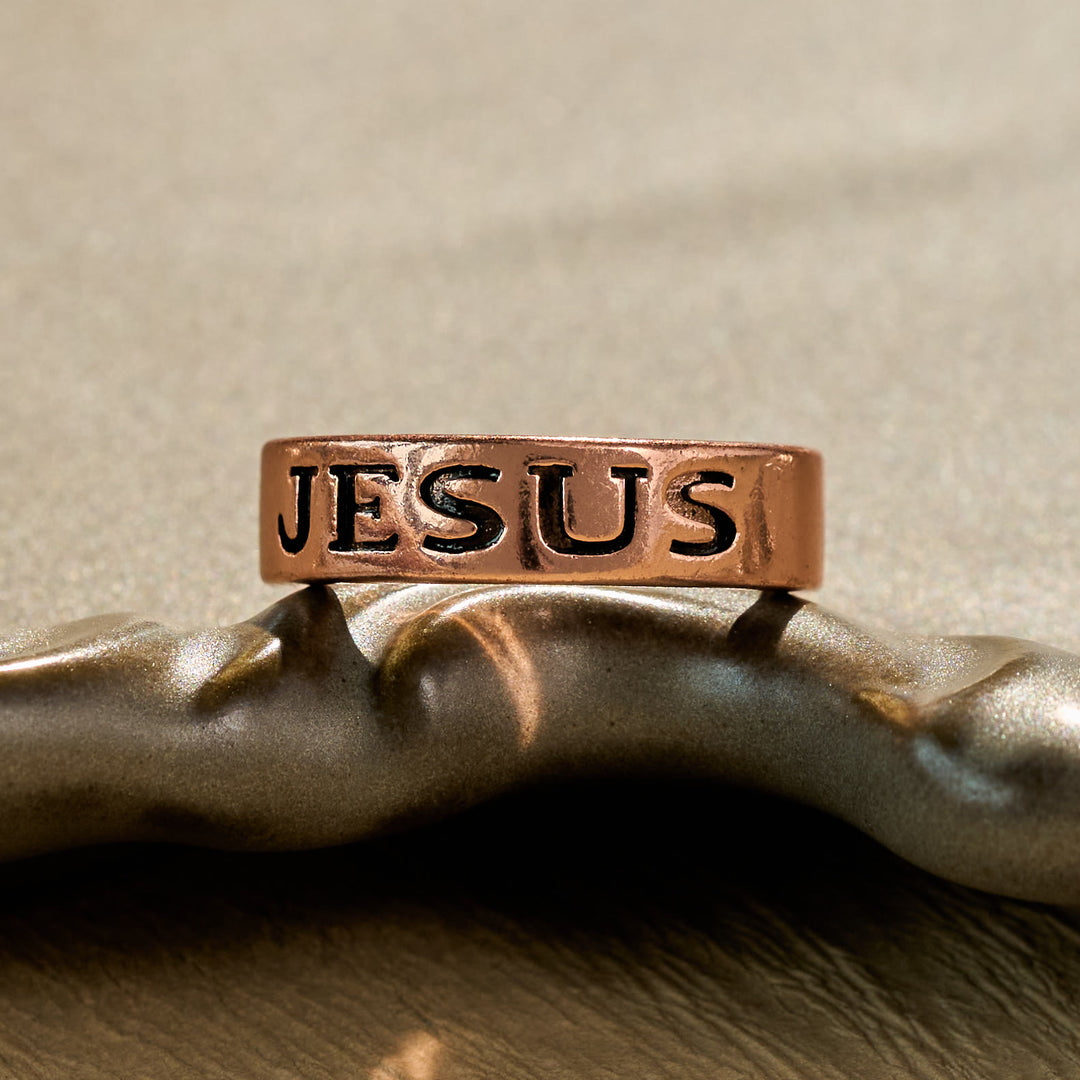 Christianartworkshop Meaningful Engraved Text Open Band Ring: Bearer of Calm Timeless Spiritual Peace - image 3