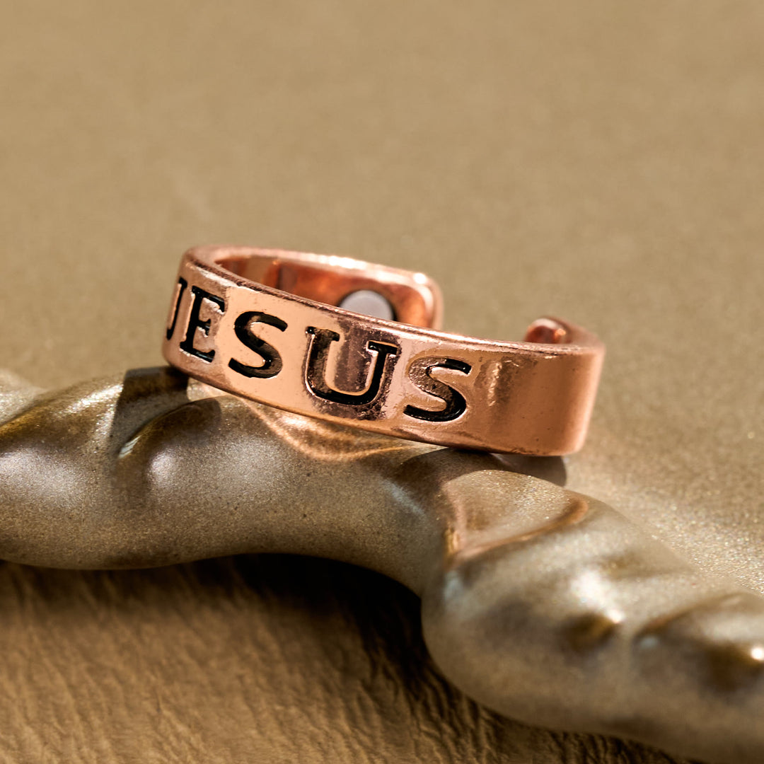 Christianartworkshop Meaningful Engraved Text Open Band Ring: Bearer of Calm Timeless Spiritual Peace - image 4