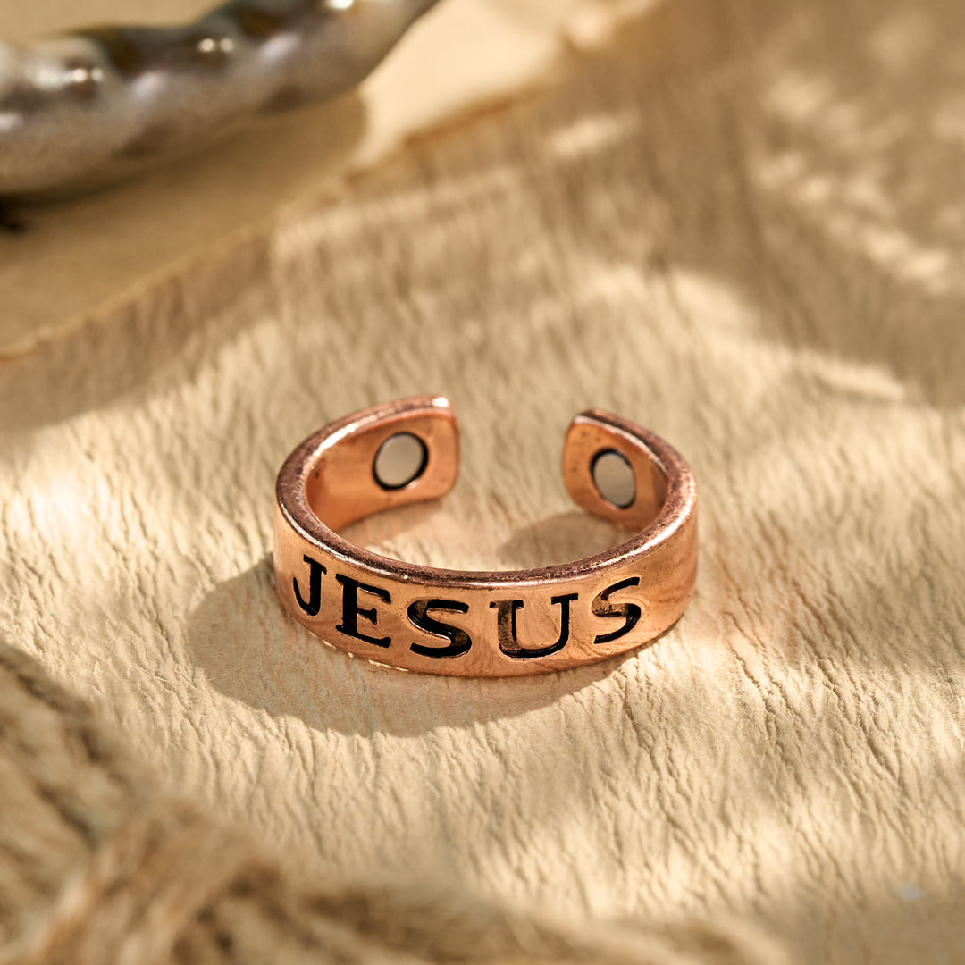 Christianartworkshop Meaningful Engraved Text Open Band Ring: Bearer of Calm Timeless Spiritual Peace - US 9 - image 0