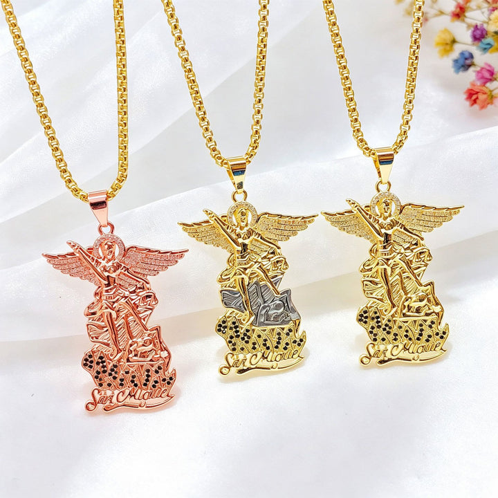 Christianartworkshop Detailed Carved Victorious Guardian Pendant Chain: Token of Triumphant Sacred Hope - image 7