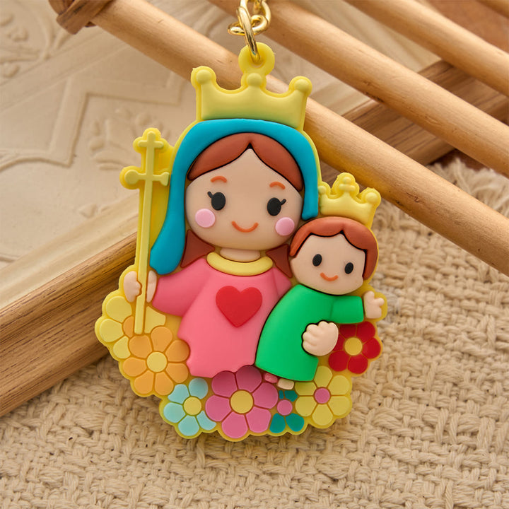 Christianartworkshop Cute Cartoon Sacred Figure Resin Keychain: Emblem of Warm Heavenly Guardianship - image 4