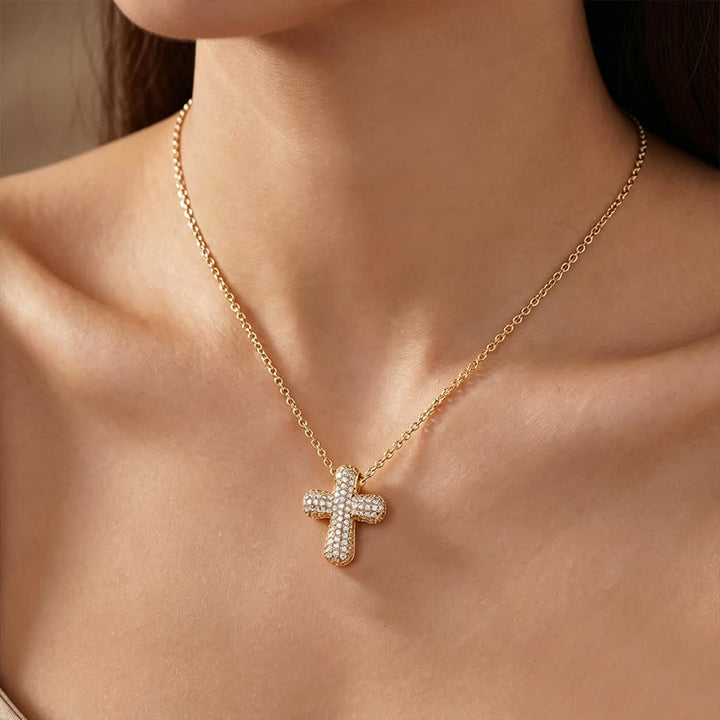 FREE Today: Sparkling Rounded-Tip Cross Necklace with Pavé Stones: Token of Sacred Redemptive Grace - image 4