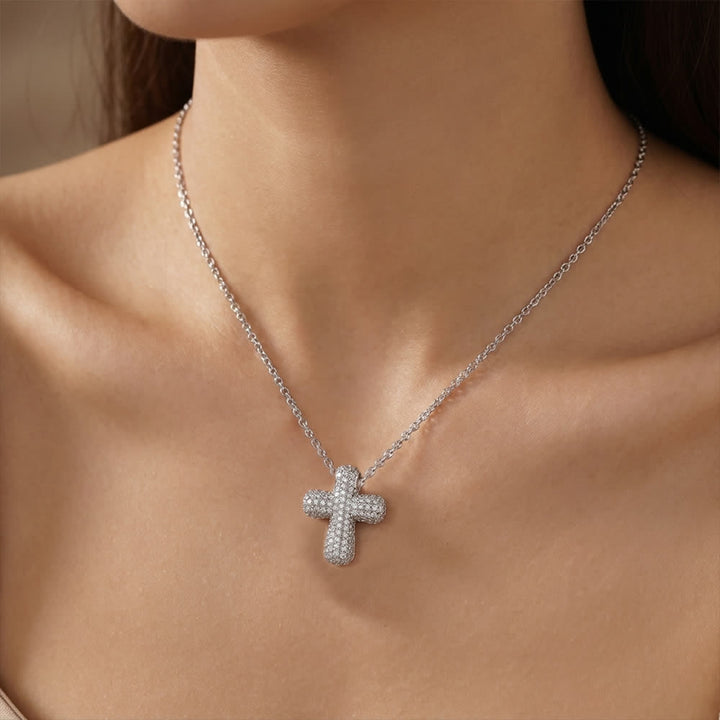 FREE Today: Sparkling Rounded-Tip Cross Necklace with Pavé Stones: Token of Sacred Redemptive Grace - image 7