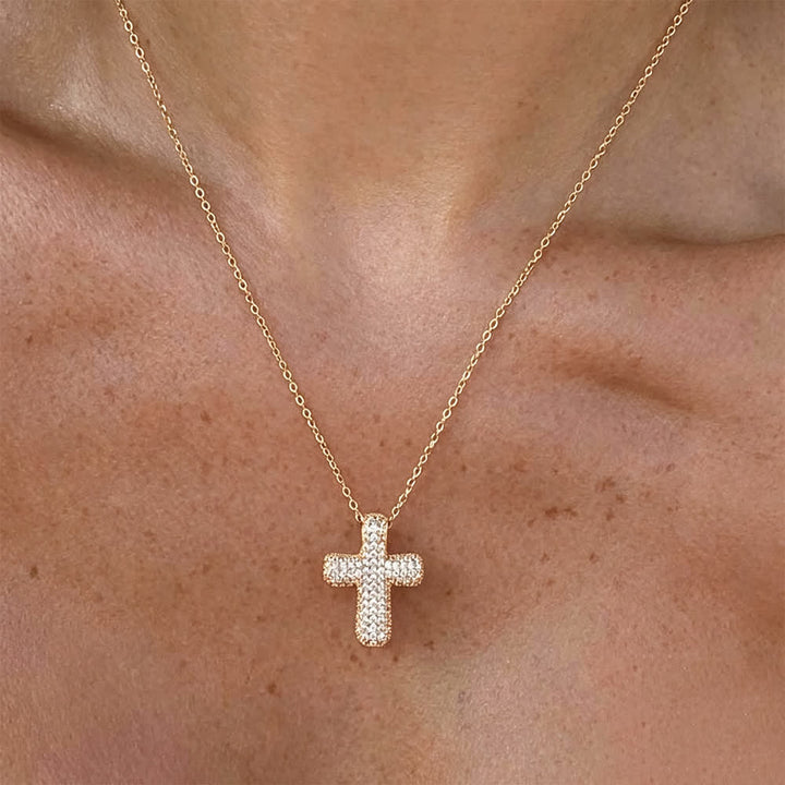 FREE Today: Sparkling Rounded-Tip Cross Necklace with Pavé Stones: Token of Sacred Redemptive Grace - image 5