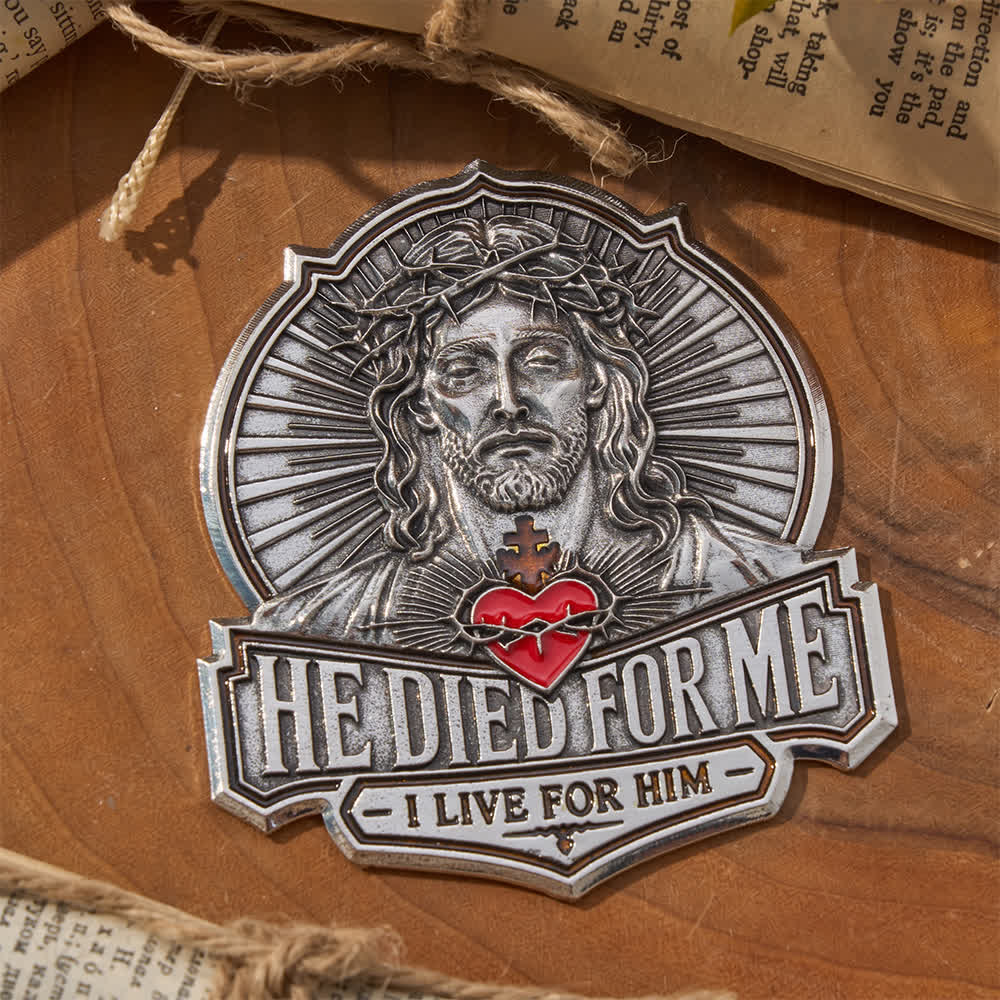 FREE Today: Vintage Magnetic He Died For Me Metal Car Emblem: Emblem of Boundless Loving Mercy - image 1
