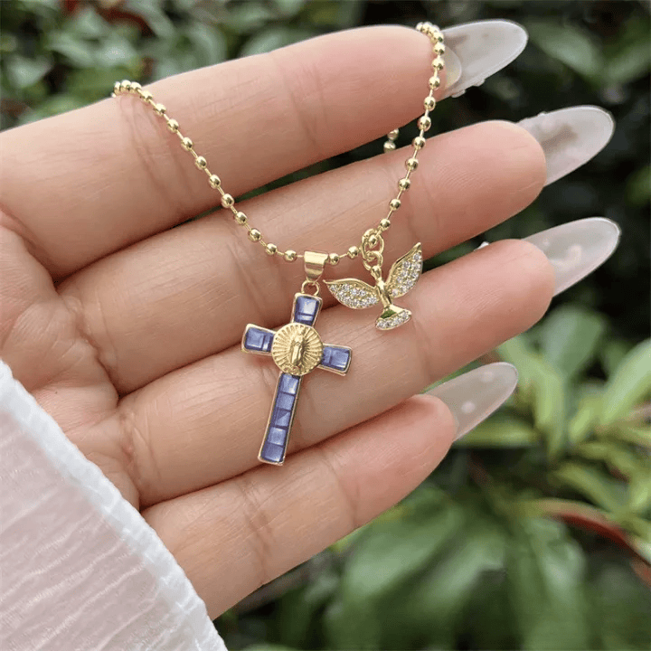 FREE Today: Pastel Inlaid Cross Necklace With Sparkling Wing Charm: Emblem of Soft Heavenly Protection - image 10