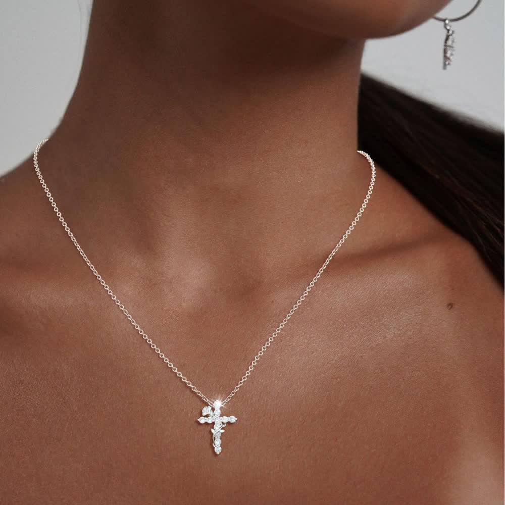 FREE Today: Crystal Rose Vine Cross Pendant Necklace: Token of Gentle Heavenly Mercy - image 7