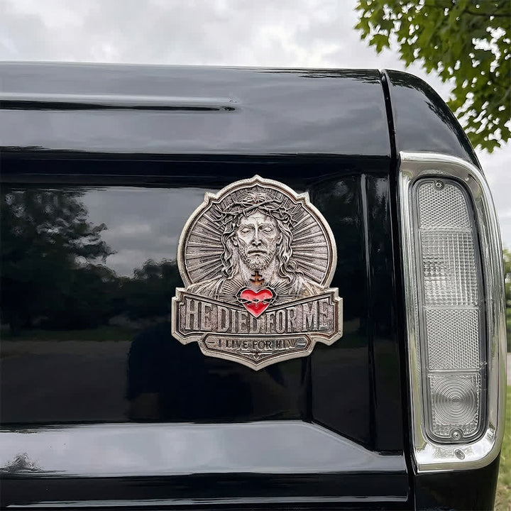 FREE Today: Vintage Magnetic He Died For Me Metal Car Emblem: Emblem of Boundless Loving Mercy - image 6