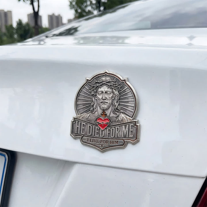 FREE Today: Vintage Magnetic He Died For Me Metal Car Emblem: Emblem of Boundless Loving Mercy - image 3