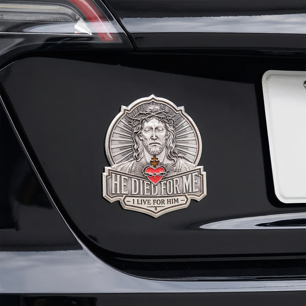 FREE Today: Vintage Magnetic He Died For Me Metal Car Emblem: Emblem of Boundless Loving Mercy - image 4