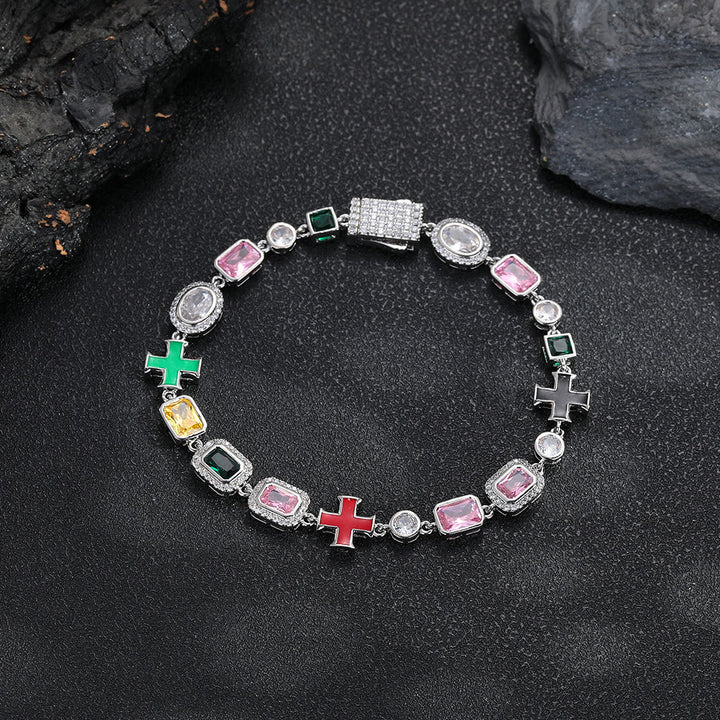 Christianartworkshop Ornate Multi‑Stone Cross Interlocking Chain: Token of Abiding Watchful Safeguard - image 8