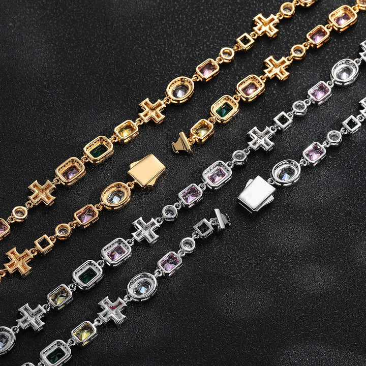 Christianartworkshop Ornate Multi‑Stone Cross Interlocking Chain: Token of Abiding Watchful Safeguard - image 4