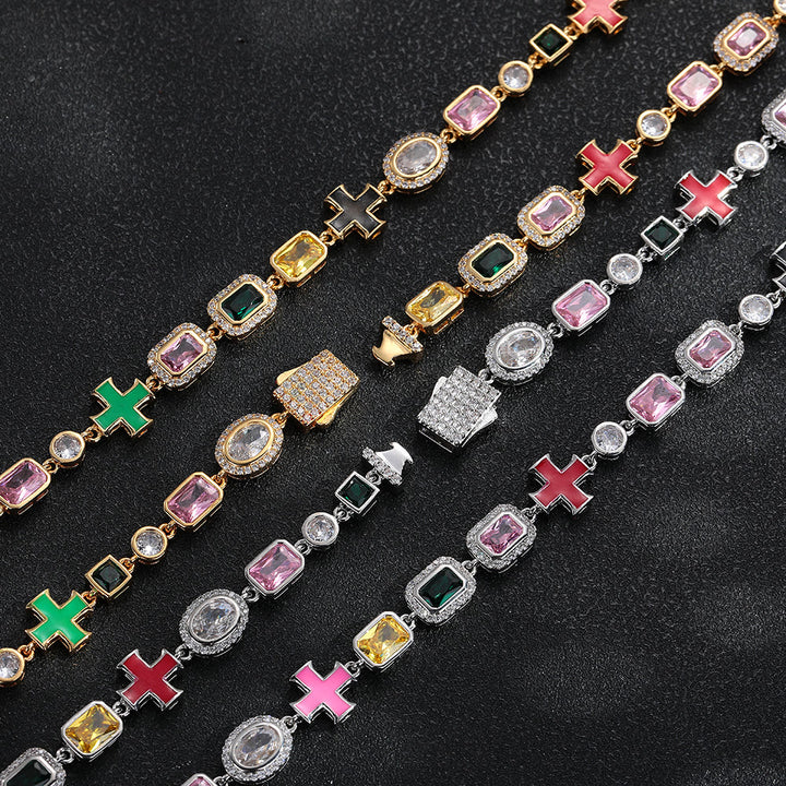 Christianartworkshop Ornate Multi‑Stone Cross Interlocking Chain: Token of Abiding Watchful Safeguard - image 3