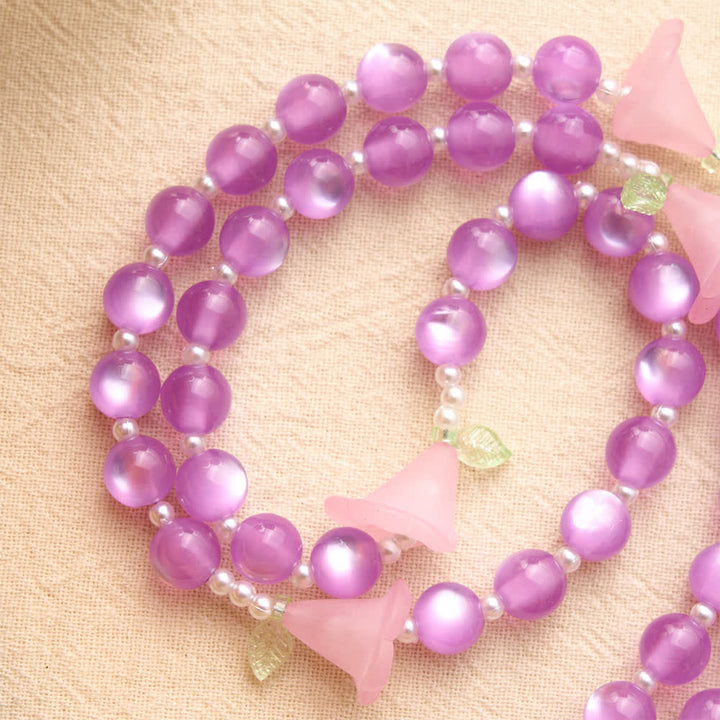 Christianartworkshop Luminous Resin Cat‑Eye Bead Rosary With Delicate Lily Accents: Emblem of Gentle Heavenly Solace - image 5