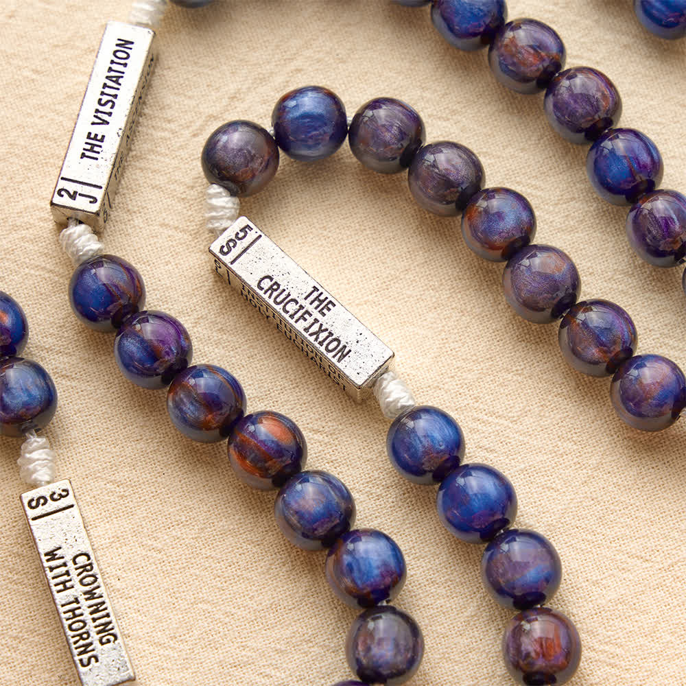 Christianartworkshop Engraved Scripture‑Node Resin Bead Rosary With St.Benedict Cross: Emblem of Focused Heavenly Solace - image 5