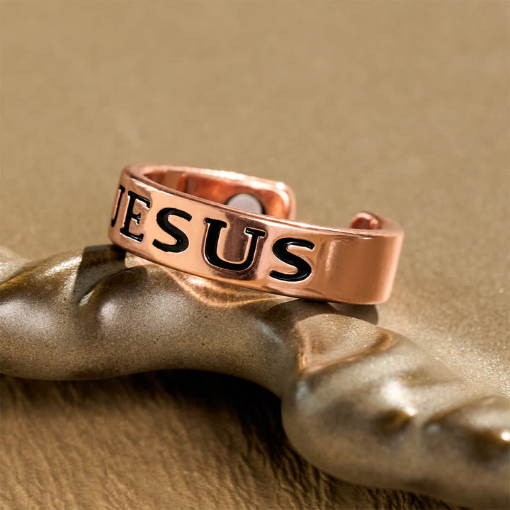 FREE Today: Classic Jesus Engraved Text Open Band Ring: Bearer of Calm Timeless Spiritual Peace - image 3