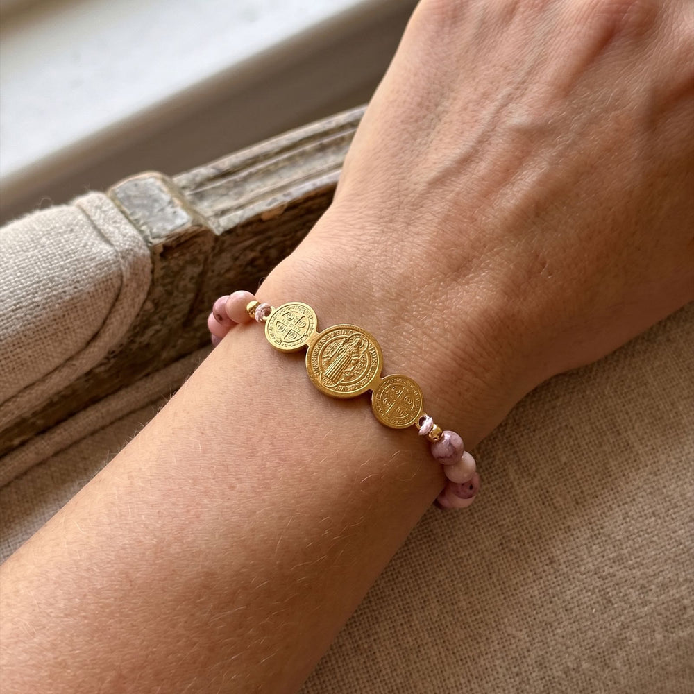 Christianartworkshop Slip Knot Adjustable Saint Beaded Bracelet Emblem Of Timeless Sacred Shelter - image 1