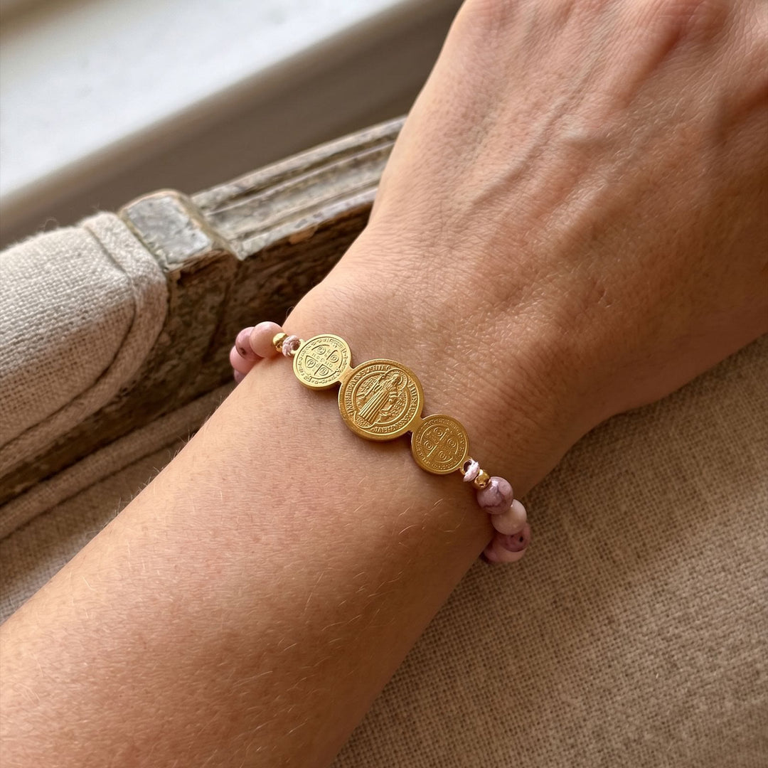 Christianartworkshop Slip Knot Adjustable Saint Beaded Bracelet Emblem Of Timeless Sacred Shelter - image 1