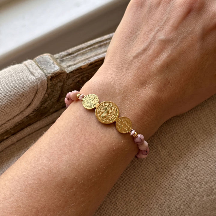 Christianartworkshop Slip Knot Adjustable Saint Beaded Bracelet Emblem Of Timeless Sacred Shelter - image 1