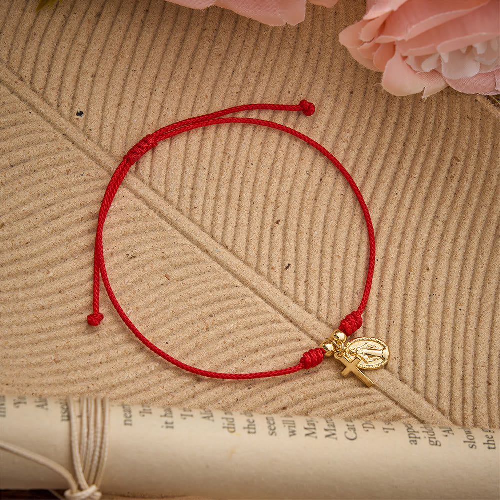 Christianartworkshop Figure‑Embossed Medal Woven Bracelet: Wearable Keepsake Of Timeless Heavenly Grace - image 2