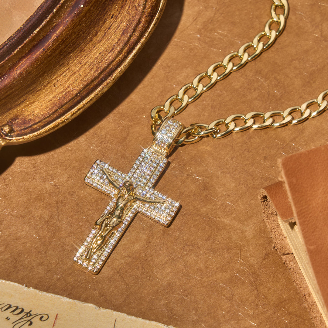 Christianartworkshop Glam Bling Crucifix Curb Chain Necklace: Wearable Talisman Of Timeless Heavenly Grace - image 4