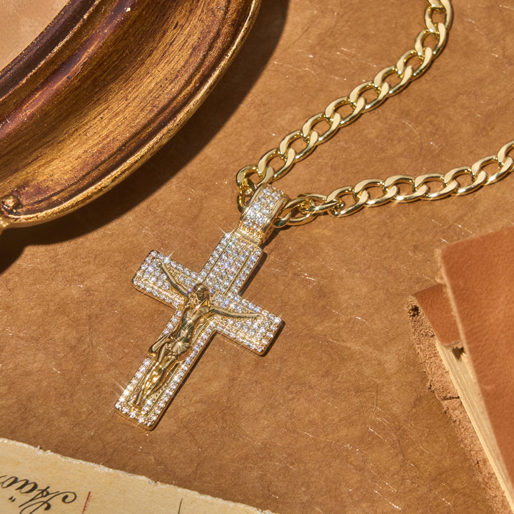 Christianartworkshop Glam Bling Crucifix Curb Chain Necklace: Wearable Talisman Of Timeless Heavenly Grace - image 4