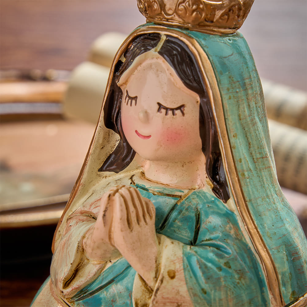 Christianartworkshop Whimsical Figurine Rosary Storage Case With Sacred‑Heart Relief: Emblem Of Tender Heavenly Shelter - image 5