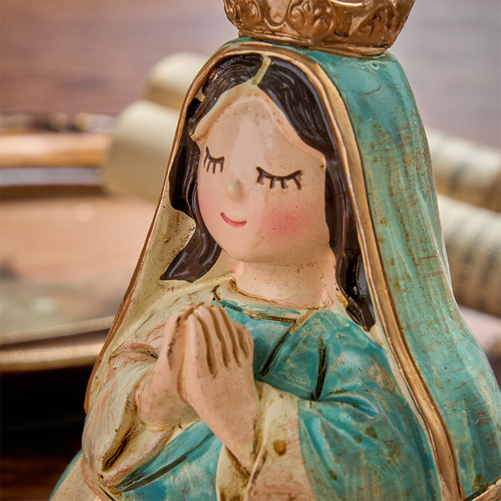 Christianartworkshop Whimsical Figurine Rosary Storage Case With Sacred‑Heart Relief: Emblem Of Tender Heavenly Shelter - image 5