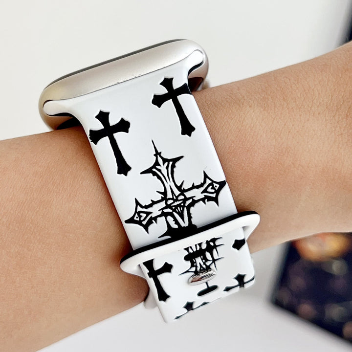 Christianartworkshop Gothic‑Style Multi‑Cross Silicone Watch Strap (Watch Not Included): Talisman Of Timeless Heavenly Grace - image 6