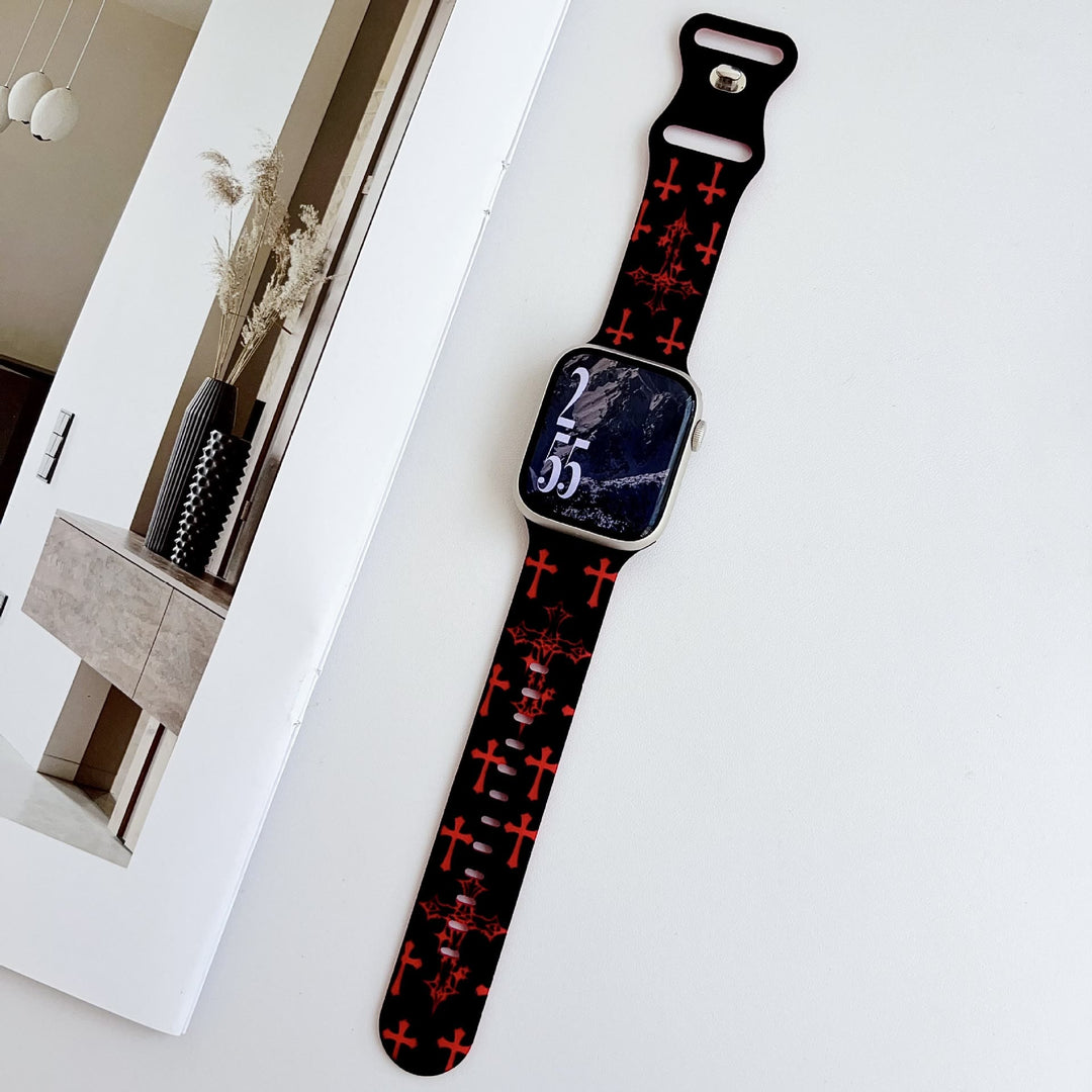 Christianartworkshop Gothic‑Style Multi‑Cross Silicone Watch Strap (Watch Not Included): Talisman Of Timeless Heavenly Grace - Red Cross - image 26