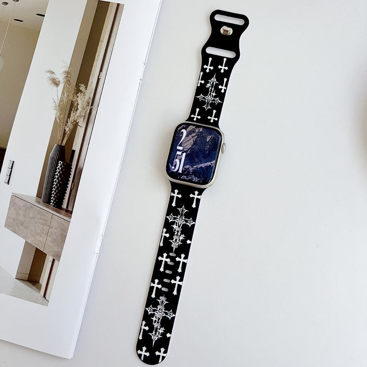 Christianartworkshop Gothic‑Style Multi‑Cross Silicone Watch Strap (Watch Not Included): Talisman Of Timeless Heavenly Grace - White Cross - image 10
