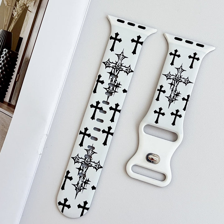 Christianartworkshop Gothic‑Style Multi‑Cross Silicone Watch Strap (Watch Not Included): Talisman Of Timeless Heavenly Grace - image 3