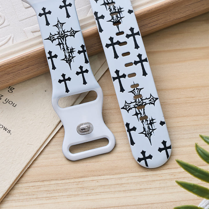 Christianartworkshop Gothic‑Style Multi‑Cross Silicone Watch Strap (Watch Not Included): Talisman Of Timeless Heavenly Grace - image 5