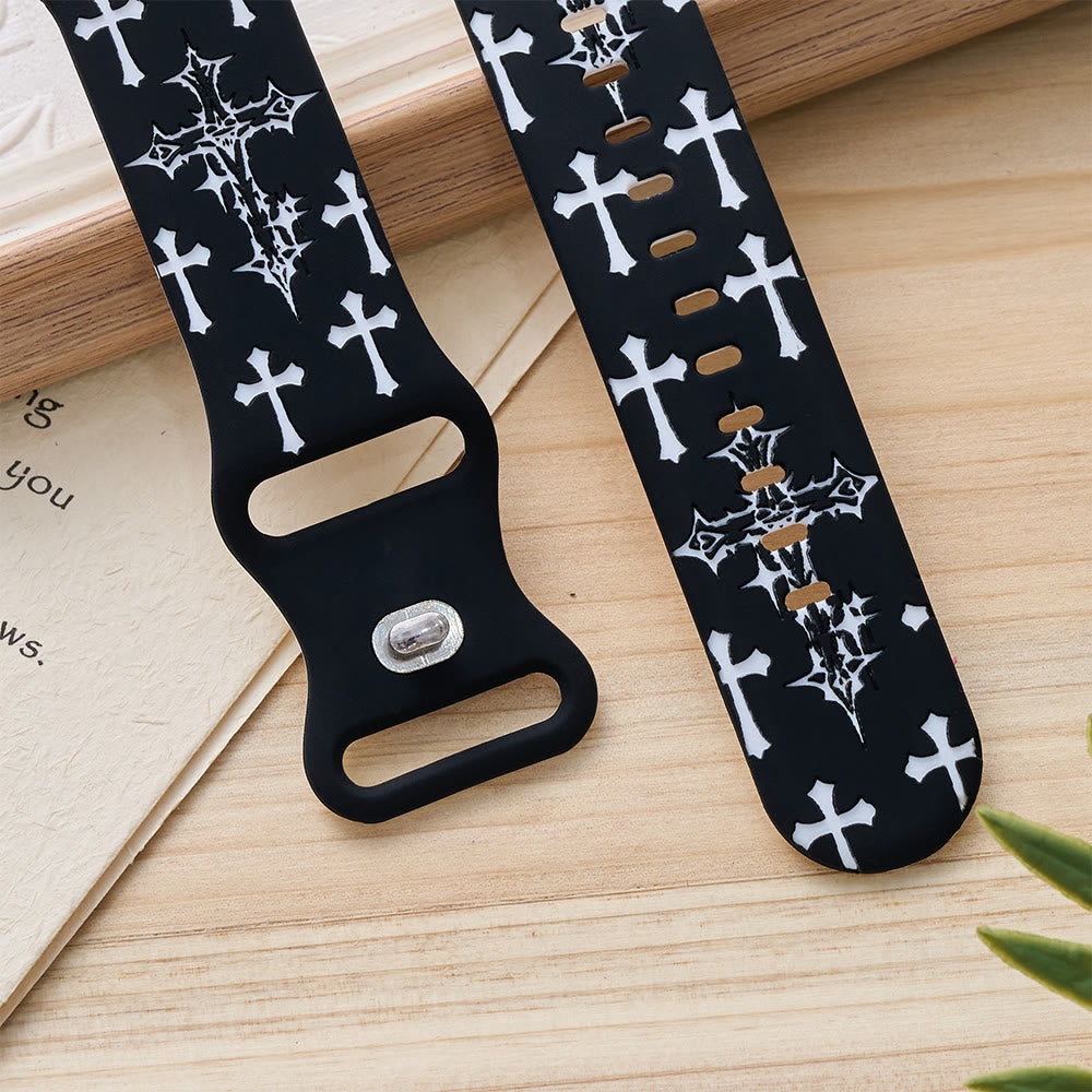 Christianartworkshop Gothic‑Style Multi‑Cross Silicone Watch Strap (Watch Not Included): Talisman Of Timeless Heavenly Grace - image 13