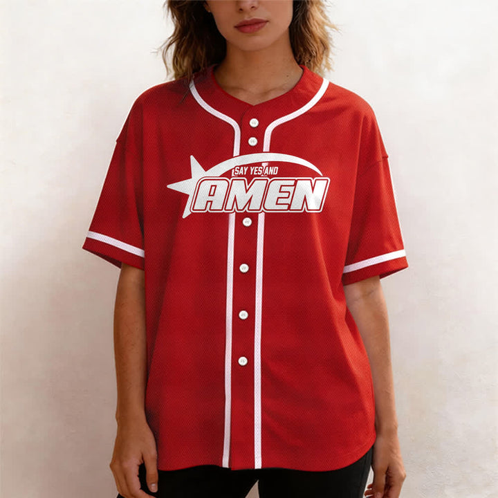 Christianartworkshop Amen Black And White Team Baseball Jersey - image 18