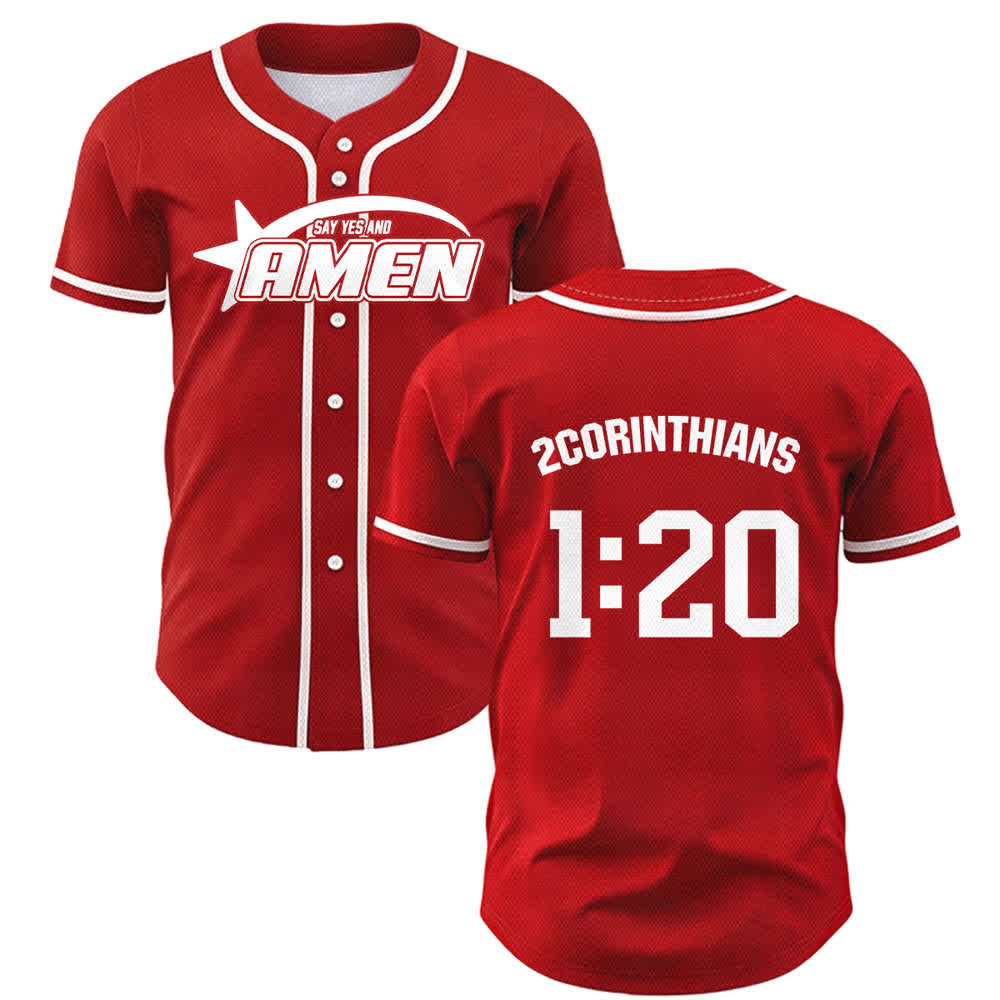 Christianartworkshop Amen Black And White Team Baseball Jersey - Red - 5XL - image 14