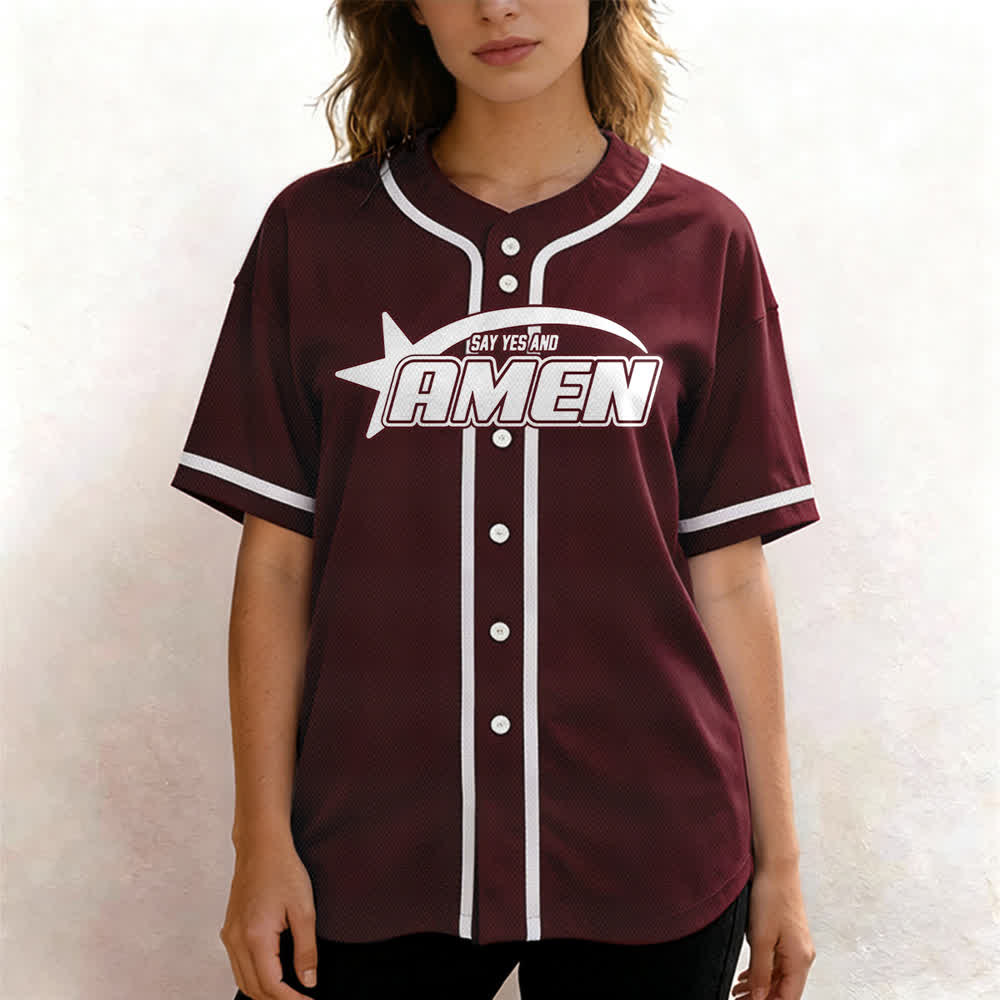 Christianartworkshop Amen Black And White Team Baseball Jersey - image 25
