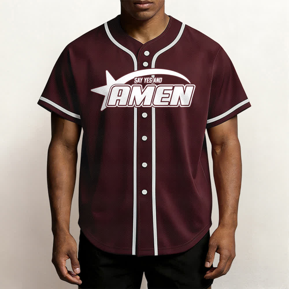 Christianartworkshop Amen Black And White Team Baseball Jersey - image 27