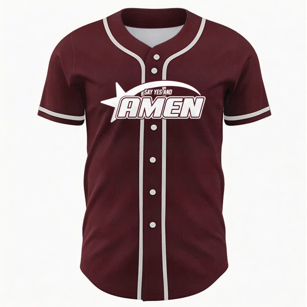 Christianartworkshop Amen Black And White Team Baseball Jersey - image 23
