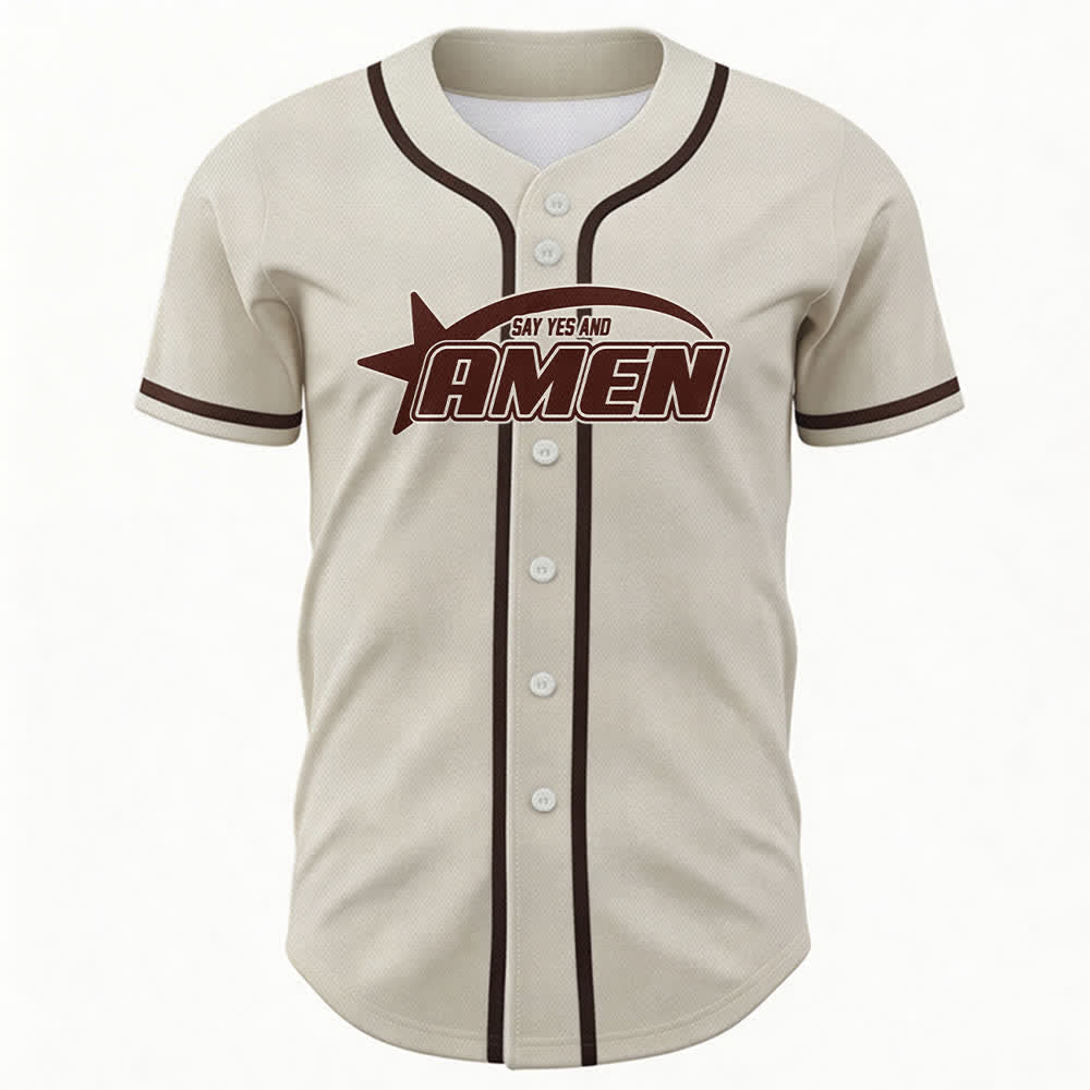 Christianartworkshop Amen Black And White Team Baseball Jersey - image 44