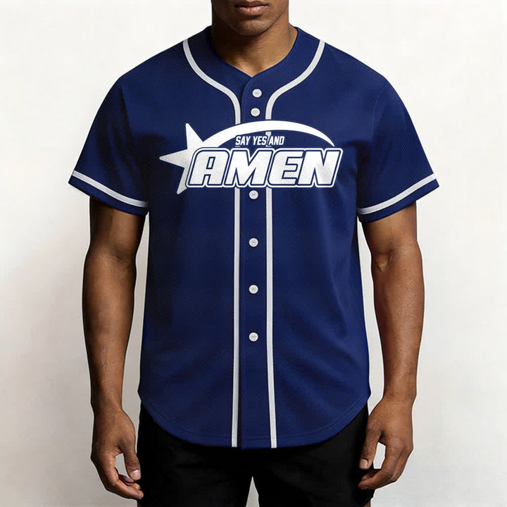 Christianartworkshop Amen Black And White Team Baseball Jersey - image 55