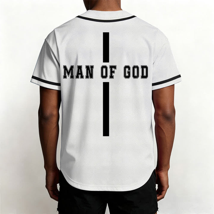 Christianartworkshop Man Of God Varsity Mesh Button Up Baseball Jersey - image 5