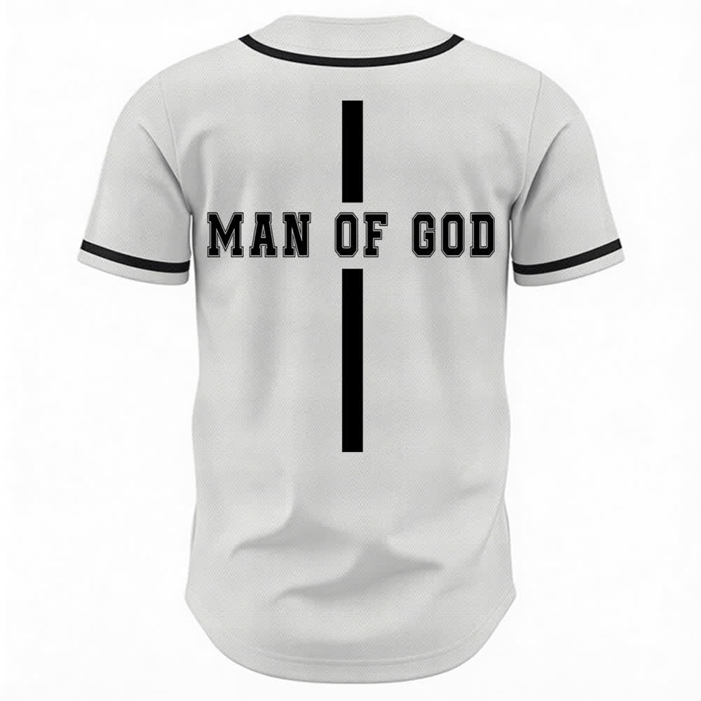 Christianartworkshop Man Of God Varsity Mesh Button Up Baseball Jersey - image 1