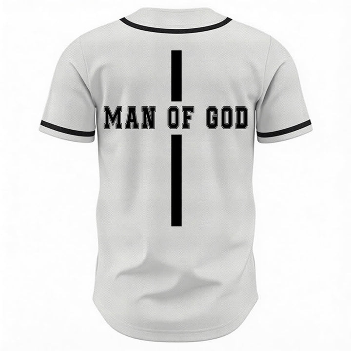 Christianartworkshop Man Of God Varsity Mesh Button Up Baseball Jersey - image 1