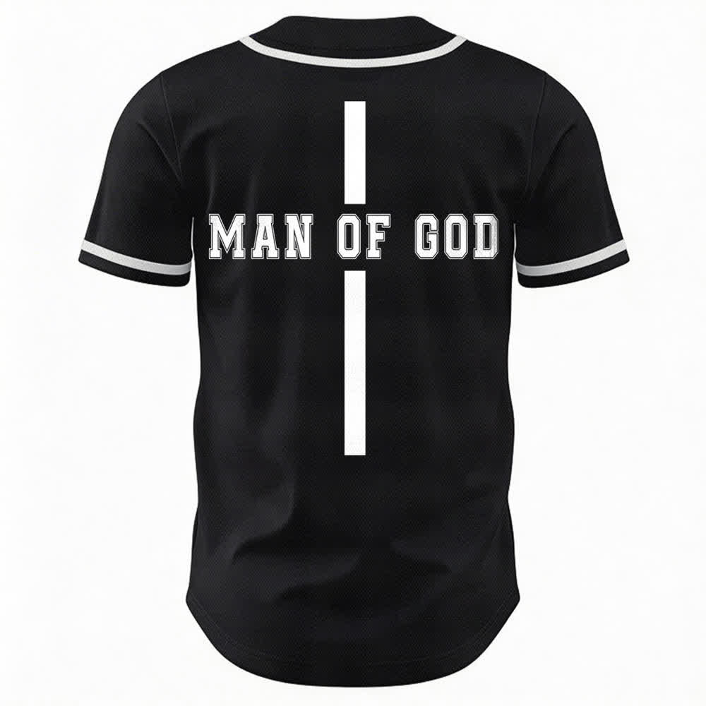 Christianartworkshop Man Of God Varsity Mesh Button Up Baseball Jersey - image 8