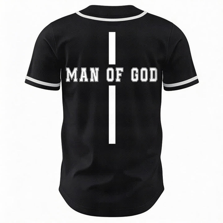 Christianartworkshop Man Of God Varsity Mesh Button Up Baseball Jersey - image 8