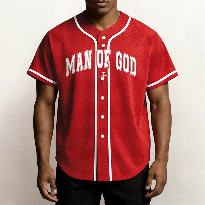 Christianartworkshop Man Of God Varsity Mesh Button Up Baseball Jersey - image 20