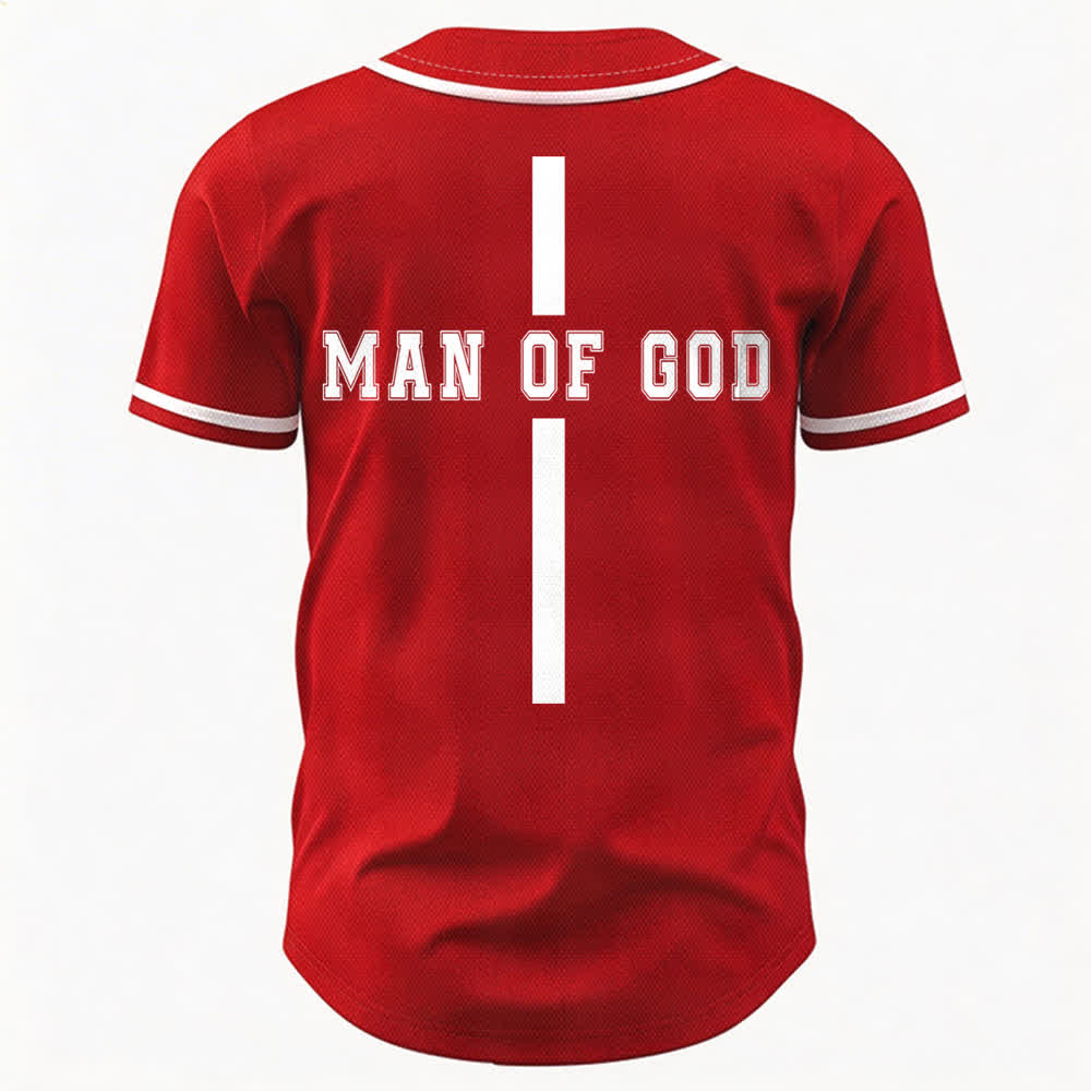 Christianartworkshop Man Of God Varsity Button Up Baseball Jersey - image 15